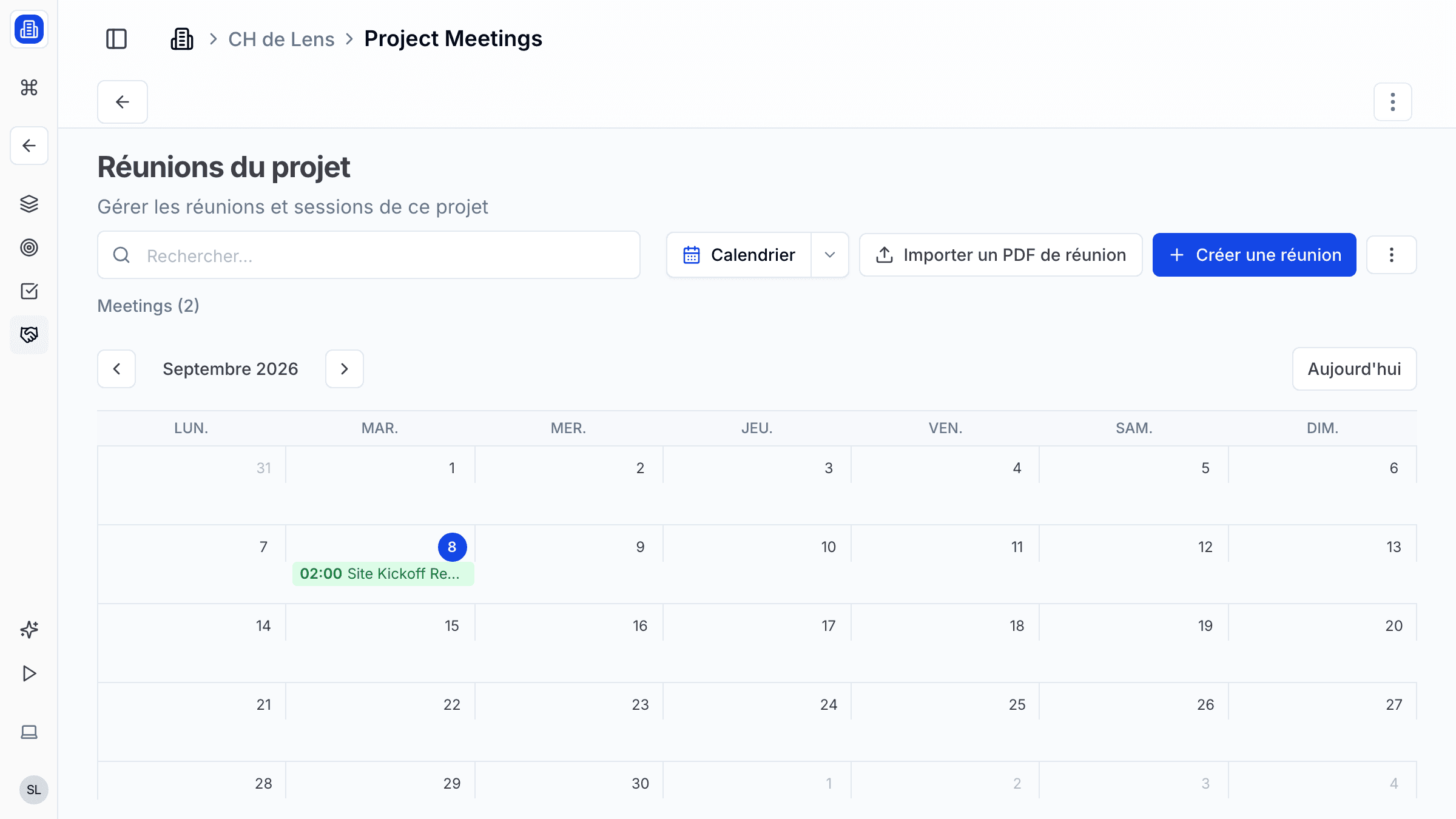 meetings list