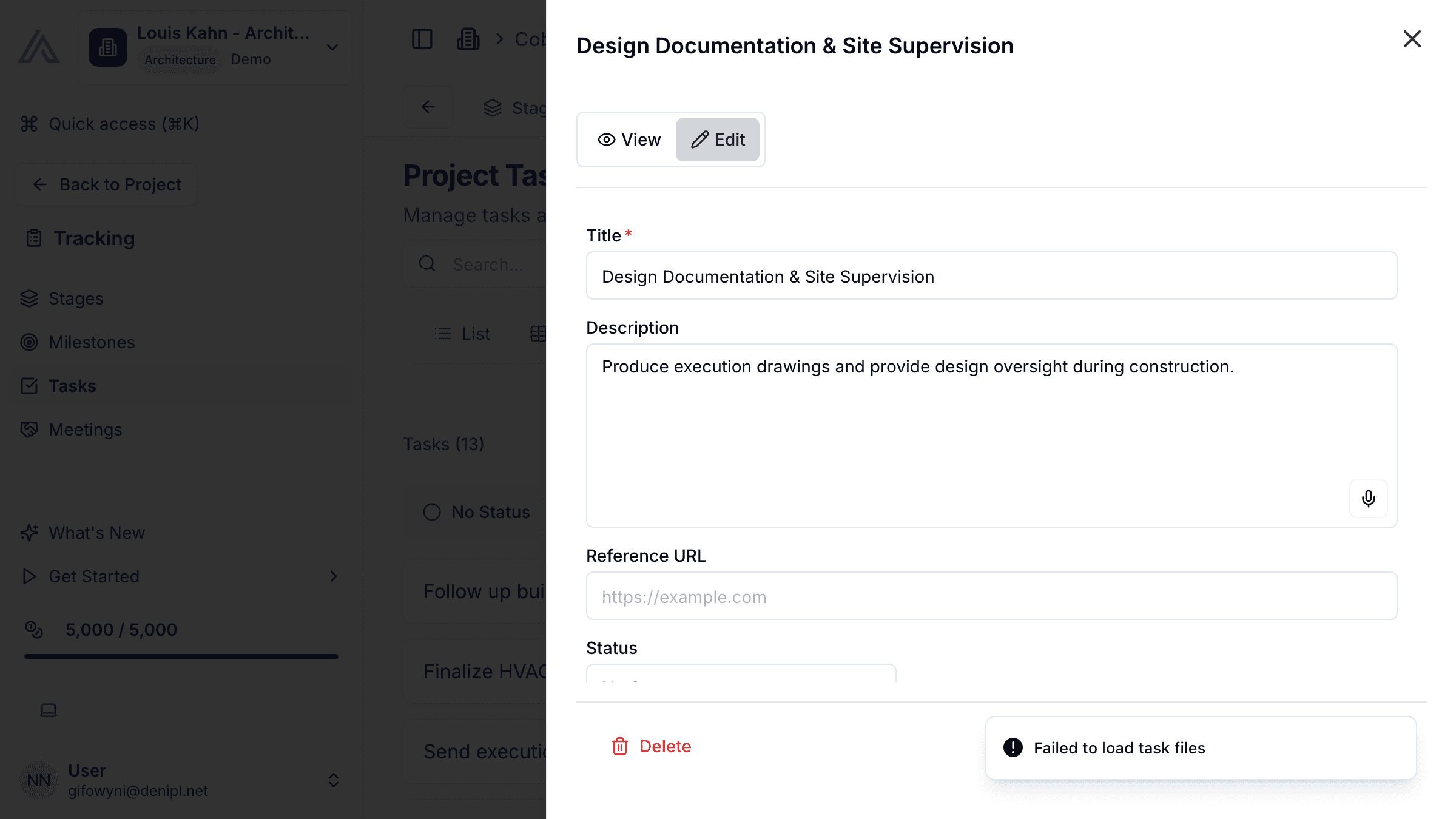 tasks inline edit